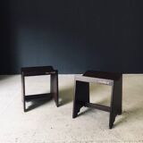 Modernist PJ-SI-68-A Sewing Stools by Pierre Jeanneret for Chandigarh, 1950s, India, Set of 2