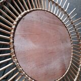 Miroir en rotin vintage -91cm