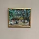 Original Swedish oil on canvas “Secret Huts” by Ake Berg, signed, vintage & framed 41x33cm