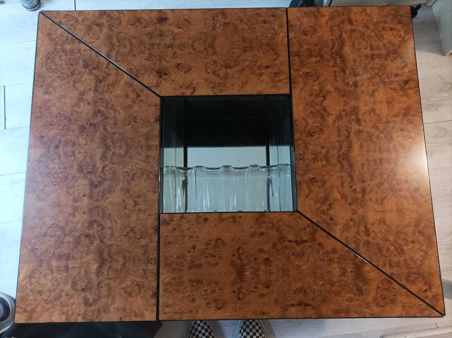 Table basse loupe d'orme Paul Michel