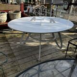 White metal table