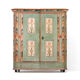 Rustic Weathered Farmhouse Folk Art Painted Bridal Cabinet