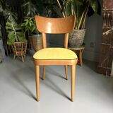 6 yellow and wood Thonet chairs