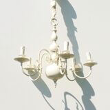 Small patinated dutch chandelier shabby chic 54 x 59 cm