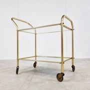 Chariot à boissons en laiton, années 1960