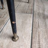 Side table plant holder formica feet compass wood brass vintage