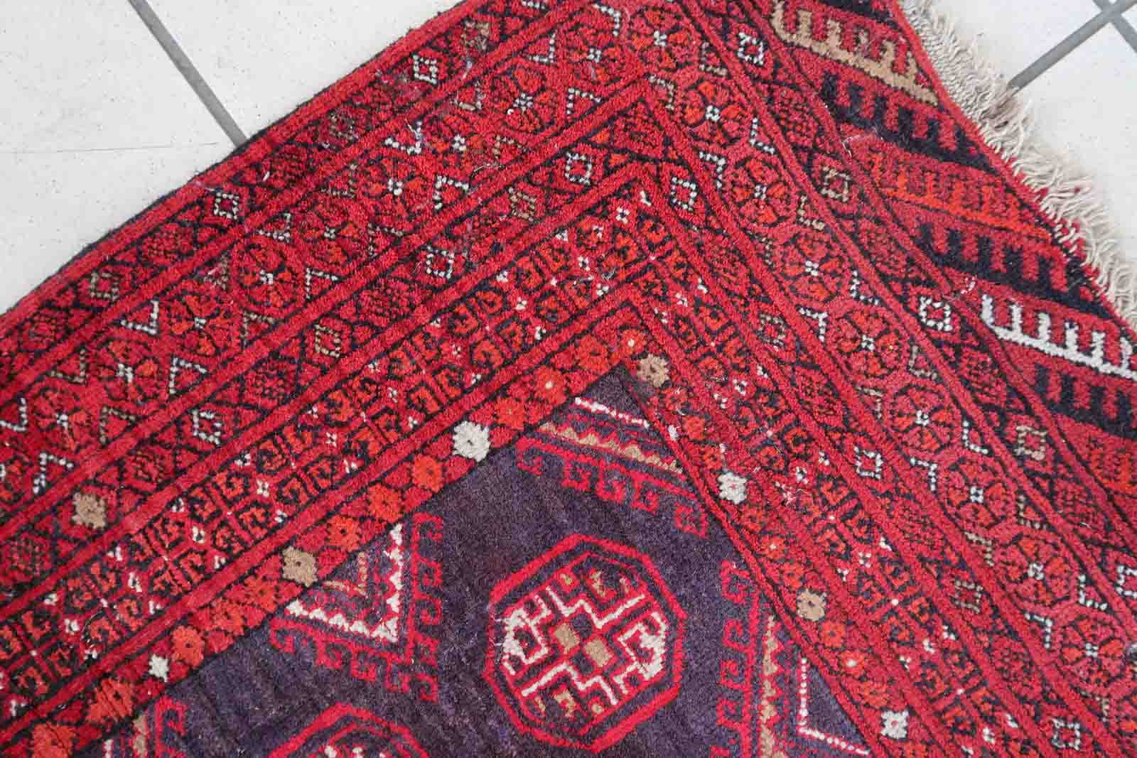Afghan Ersari handmade carpet 78cm x 114cm 1950s
