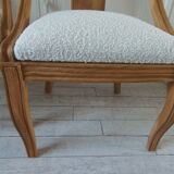 Pair of Gondola heaters, upholstered with a cream curl fabric