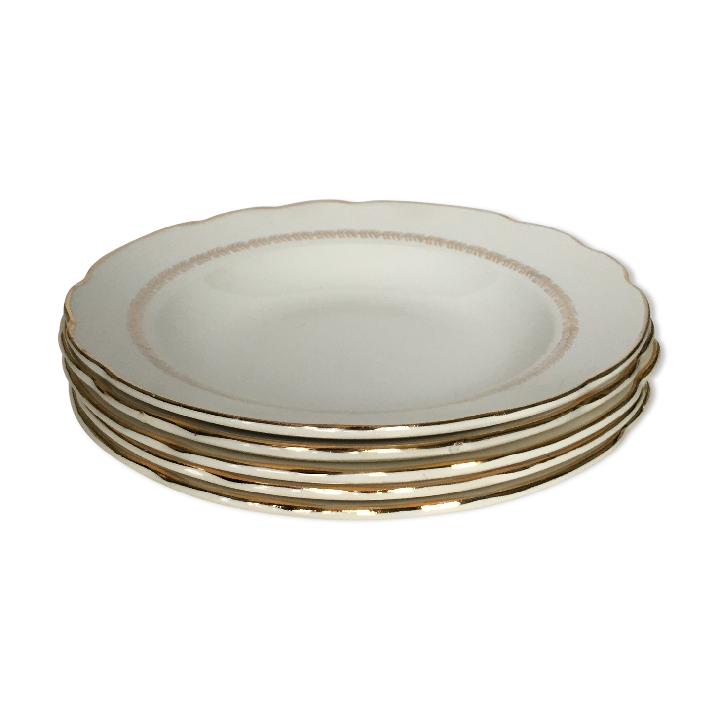 Gien white hollow plates
