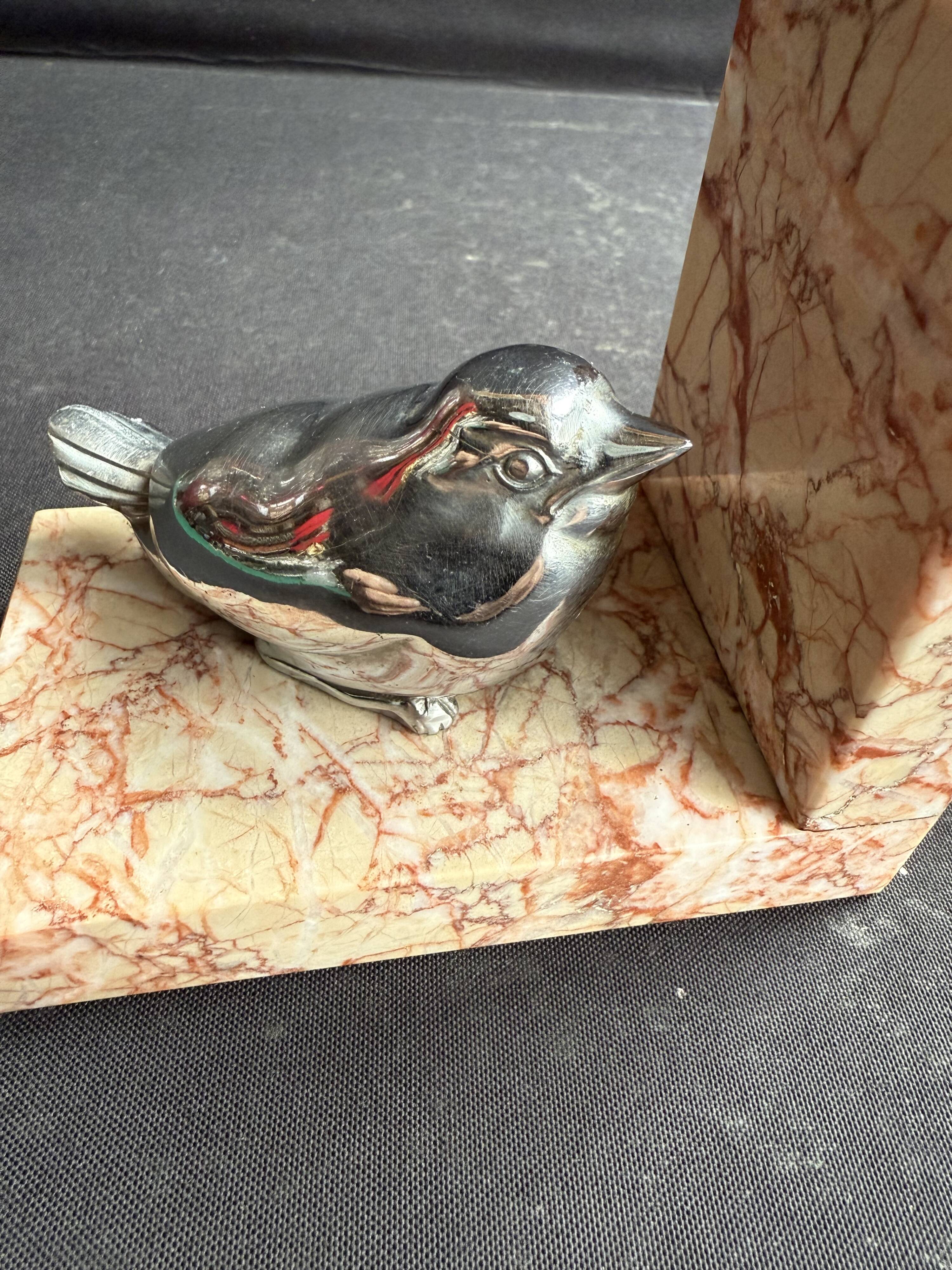 Paire de serre-livres Art déco en marbre