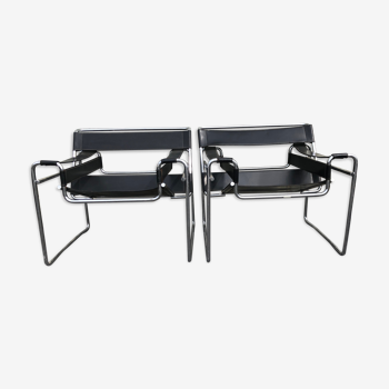 Paire de fauteuils "Wassily" B3 de Marcel Breuer, 1980