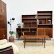 Mahogany library — closed storage and open cubbies, custom-made, 1960s.