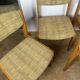 Set of 6 vintage Scandinavian chairs in wood and wool fabric an60