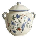 Ceramic condiment pot, hand painted sugar pot