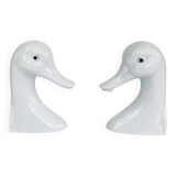 Porcelain bookends geese, Netherlands 1950s