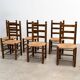 Ensemble de six chaises de salle à manger françaises par Charles Dudouyt