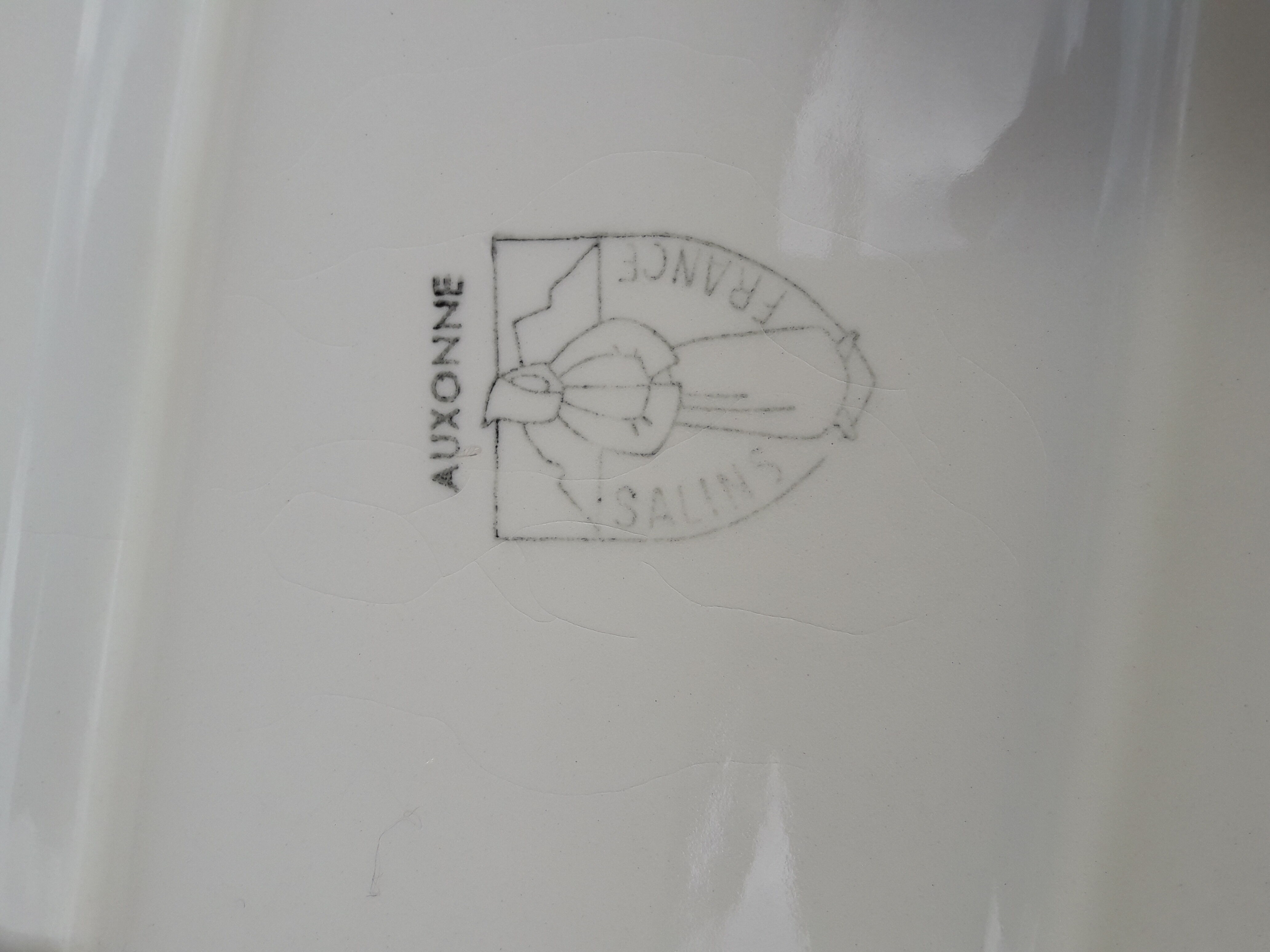 6 asparagus plates in salins earthenware bubble model Auxonne diam 23 cm