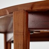 Restored teak dining table by henry rosengren hansen for brande møbelindustri mk9477