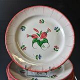 6 antique flat plates in earthenware in good condition.