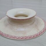 Cake dish on foot in iron earth of Gien model Pink hawthorn