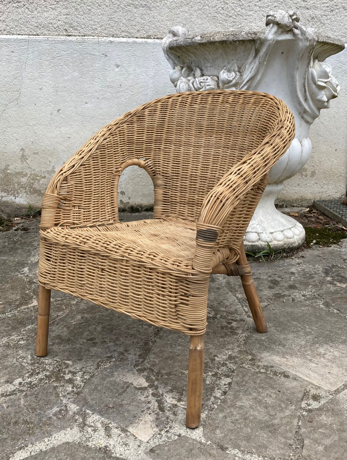 Rattan / wicker armchair for children twentieth century