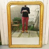 Mirror Louis Philippe 1900 gilded wood 135x 110 cm