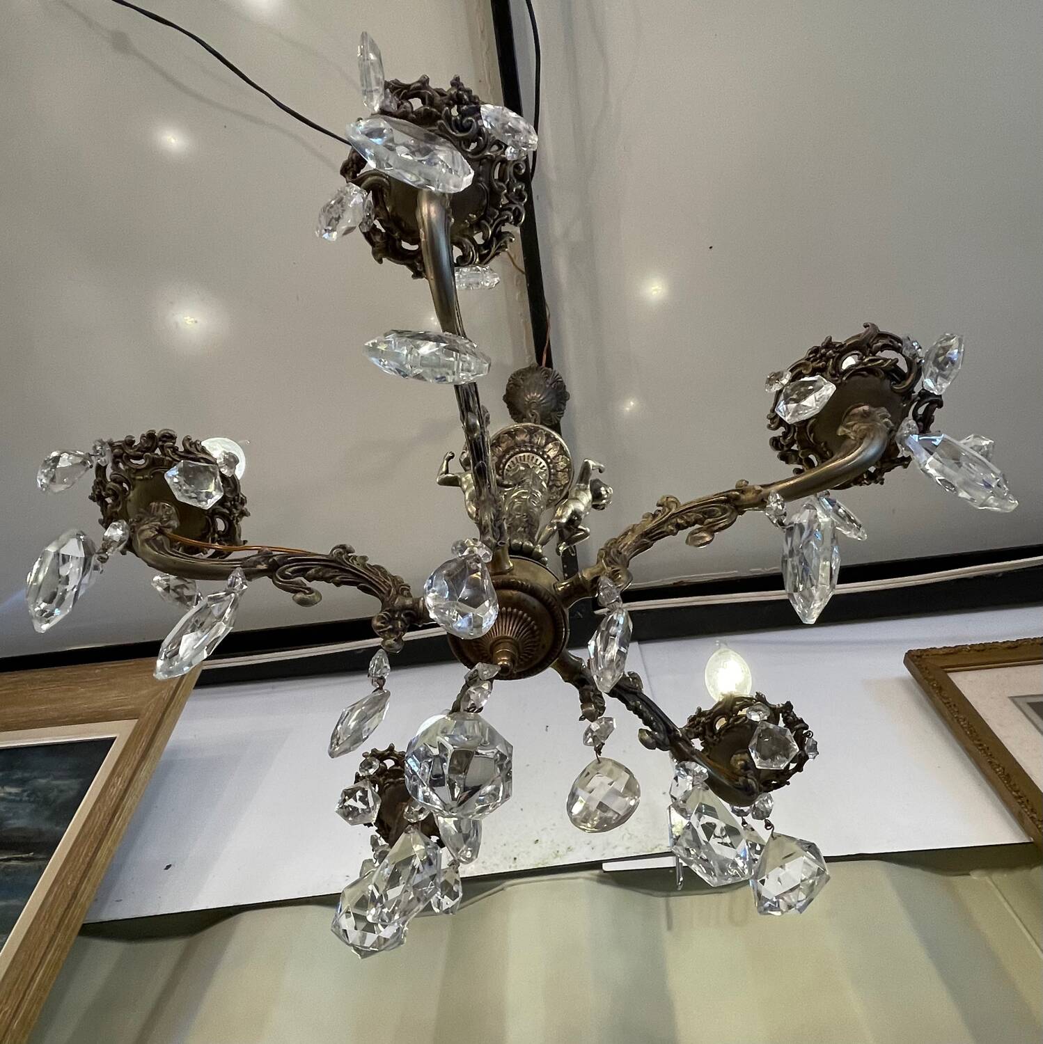 5-light crystal chandelier