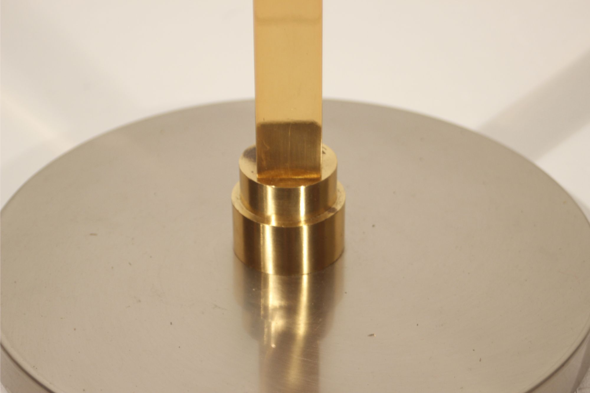 Chromium post-modernist lamppost - brass 1970s