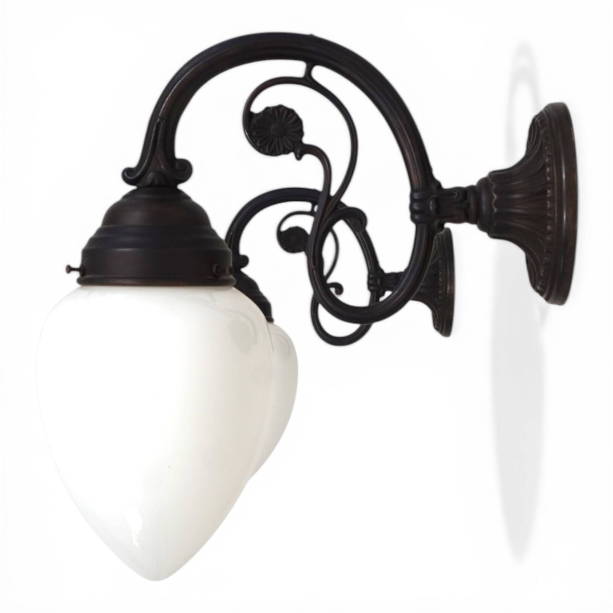 Set of 2 Art Nouveau Brass Wall Lights