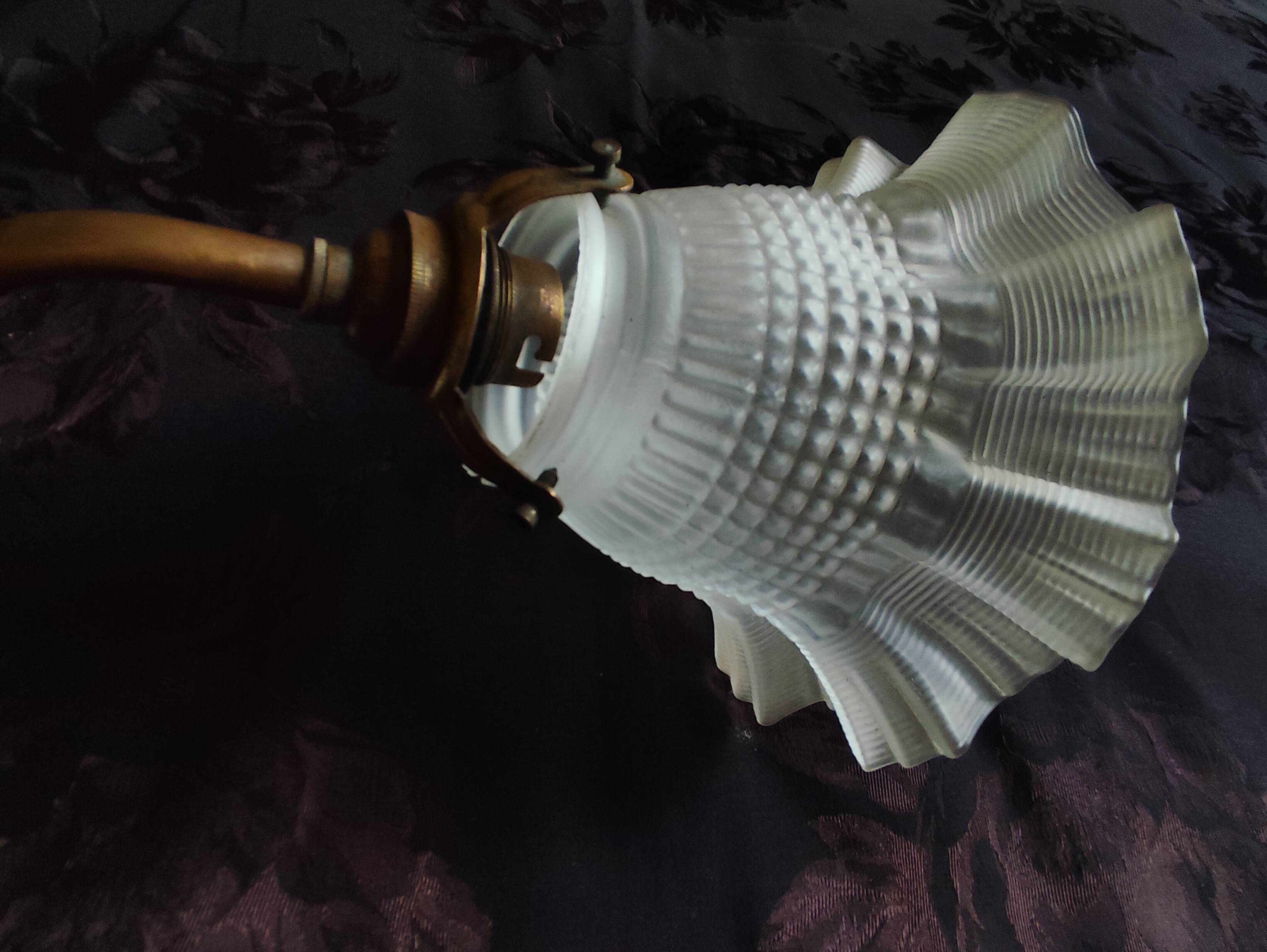 Swan neck and tulip glass wall light, porcelain lamp