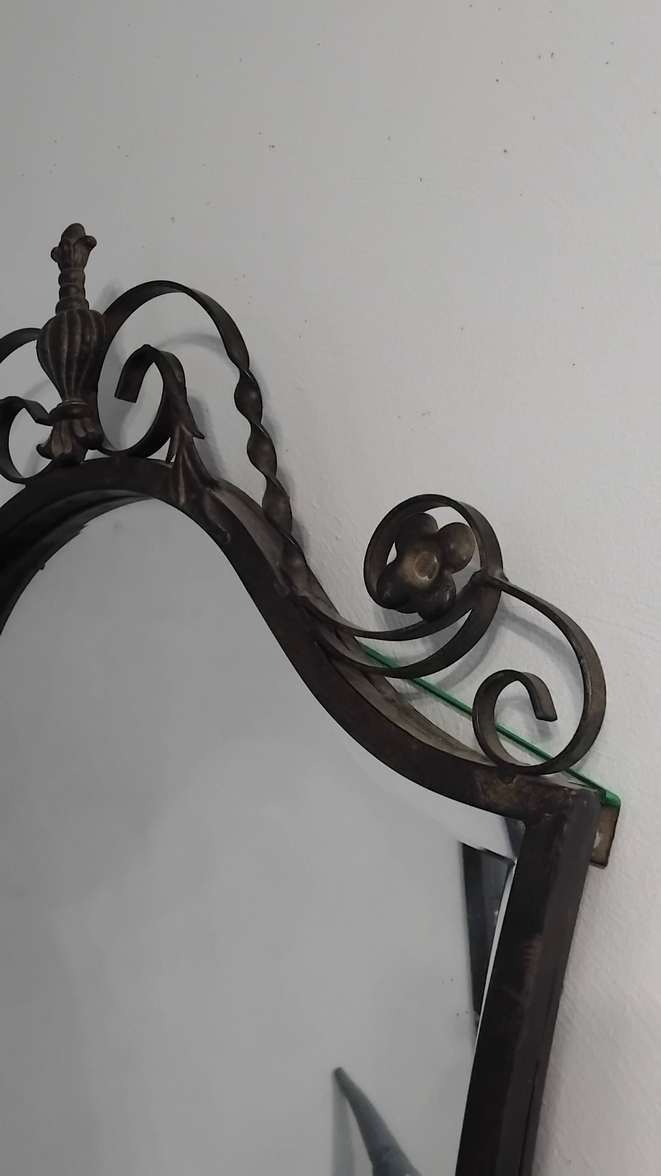 Vintage wrought iron entrance wall mirror