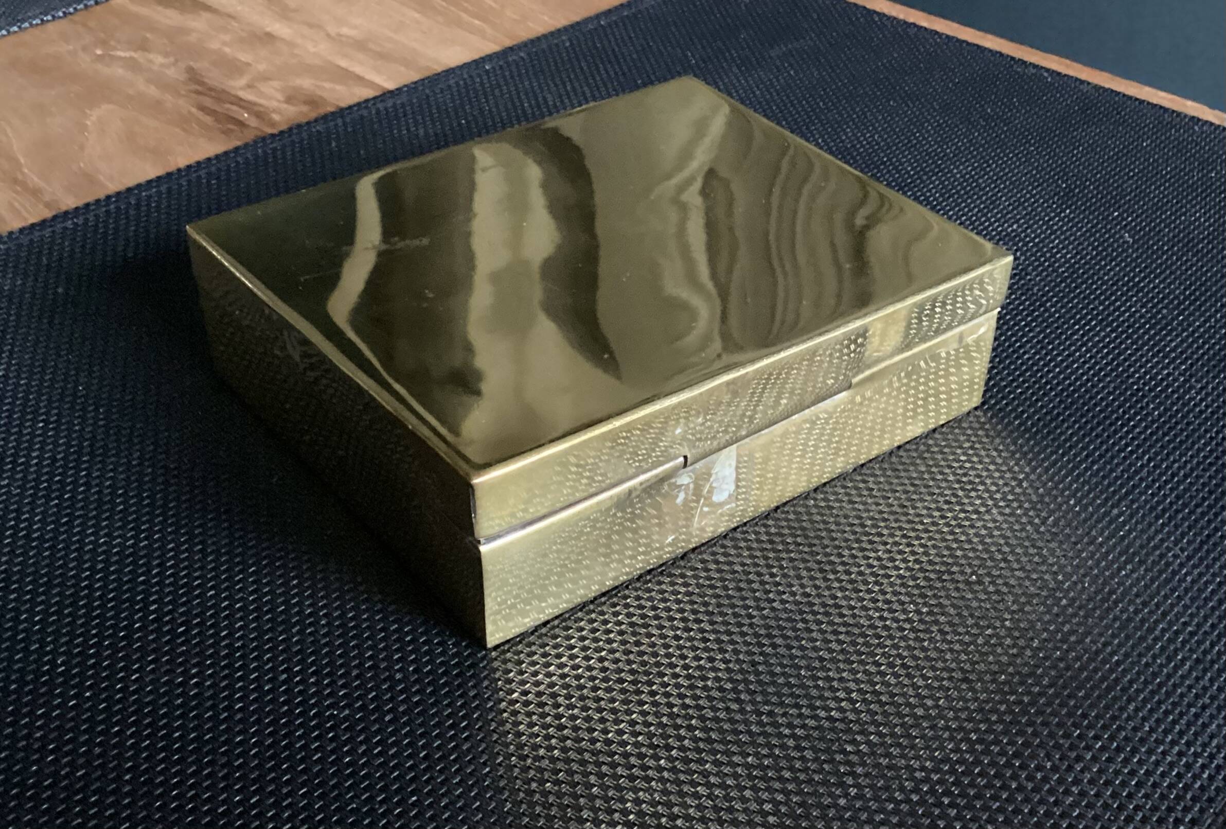 Vintage brass cigar box
