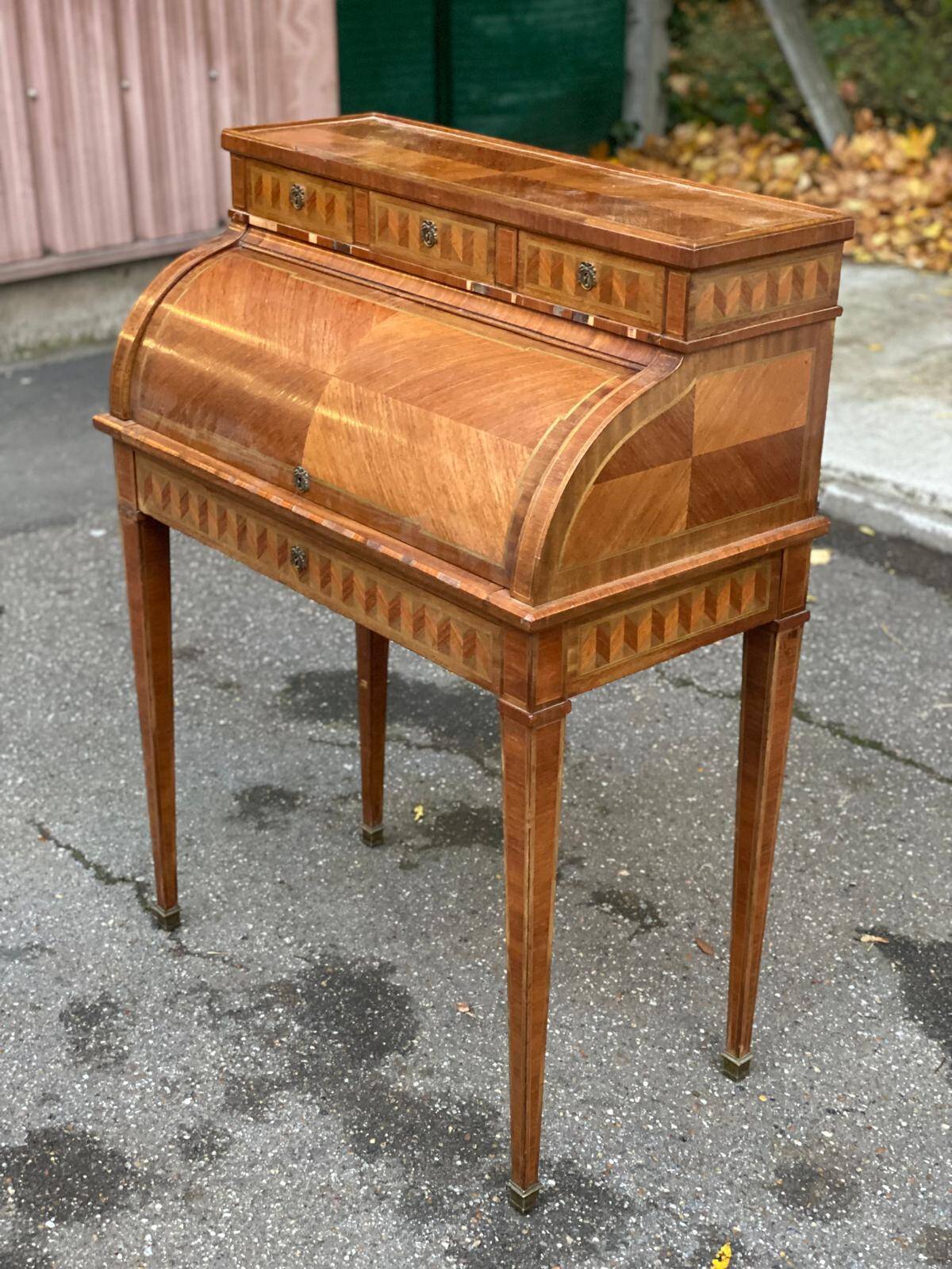 19th century wooden cylinder desk secretary