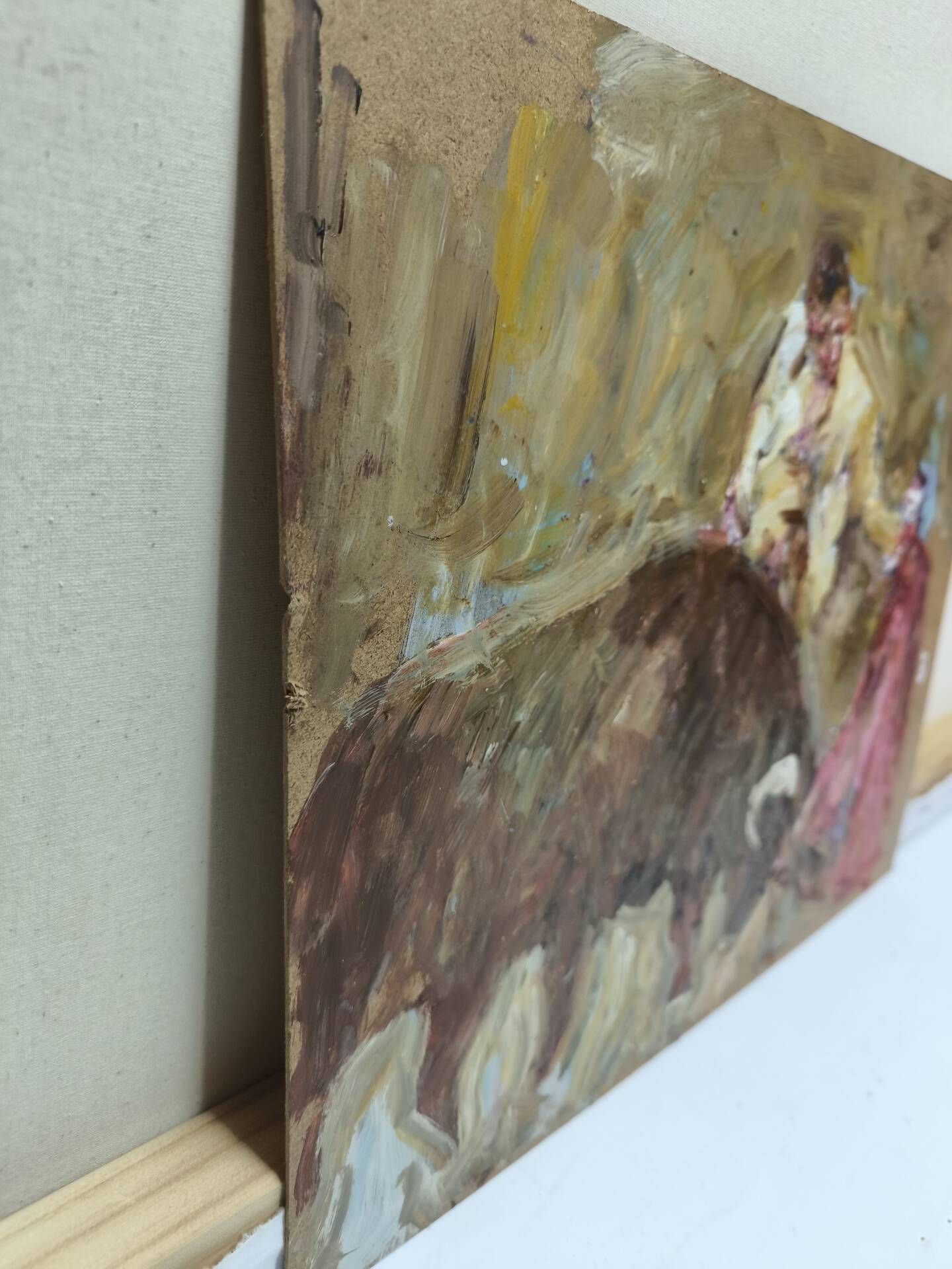 Impressionist Oil Painting on Wood Panel