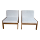 Paire de chauffeuses Baumann bouclette blanche
