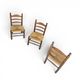 3 x Antique provincial ladderback child's chair / rush seat / 1930s