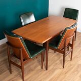 Retro Teak 1960s Elliots Of Newbury Mid Century Extending Dining Table & 6 Chairs