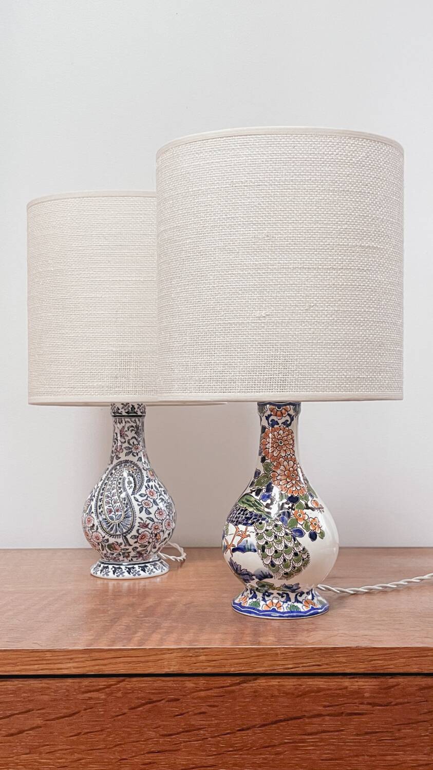 Paire lampes faïence de Gien