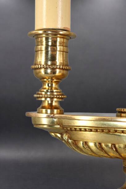 Bronze Gilt Bouillotte Lamp in Directoire Style "Lucien Gau"