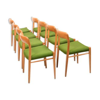 Ensemble de 8 chaises de salle à manger danoises par Niels Otto Møller Modèle No.75