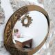 Mirror oval bevelled art deco