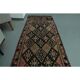 1970s Vintage Turkish Oushak Handmade Wool Cotton Pink Runner Rug 85x377