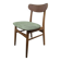 Chaise scandinave teck & tissu vert