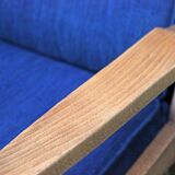 Blue armchair with Scandinavian lines, 50s/60s