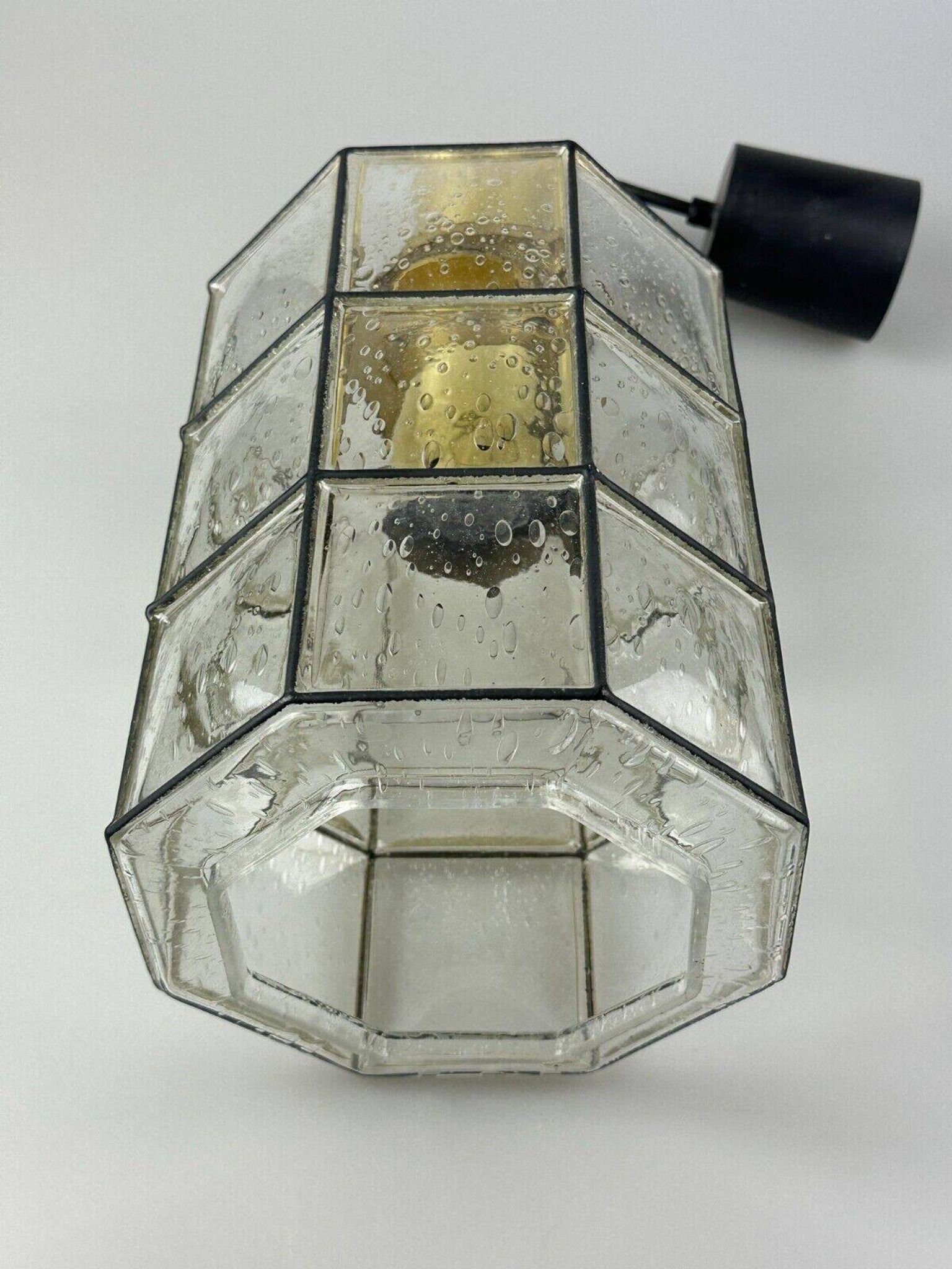 Suspension des années 60 70 Glashütte Limburg Allemagne verre et laiton Space Age