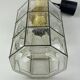 60s 70s ceiling lamp Glashütte Limburg Germany glass & brass Space Age