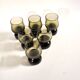Set of 6 vintage smoked glass shot glasses from Italy, 1970-1980.