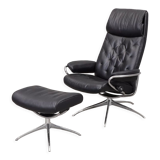 Stressless manual upholstered relax armchair and ottoman sound – Metro
