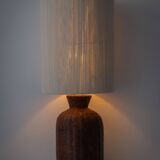 Ceramic Trompe L'Oeil Wicker Table Lamp with New Woven Cream Cord Lampshade