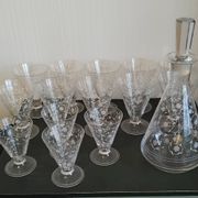Ensemble 14 verres et carafe, années 60